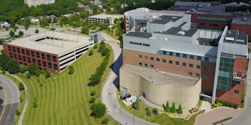 A sky view of Cincinnati State